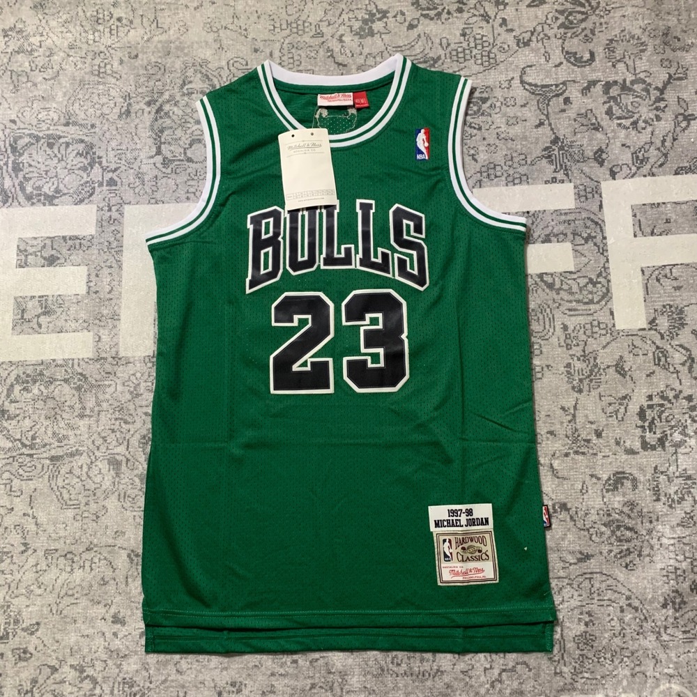 Mitchell & Ness Basketball Jersey Mens 40 M Green NEW Michael Jordan Bulls 23